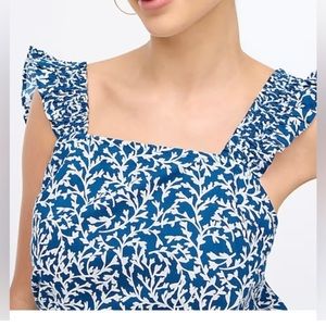 J.Crew smocked ruffle shoulder tank top NWT